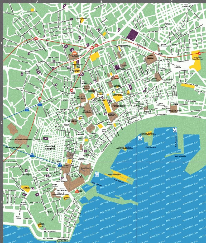 napulju turističke atrakcije mapu
