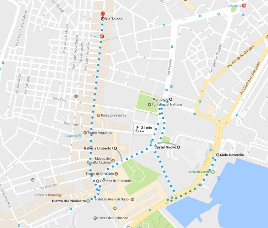 napulju hoda obilazak mapu