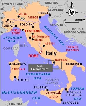 napulju u italiji mapu