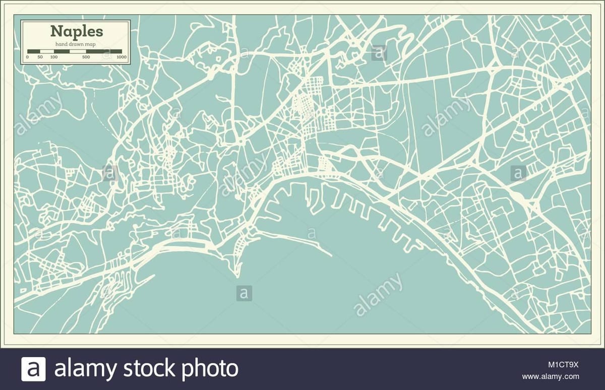 Mapa napulju italiju grad