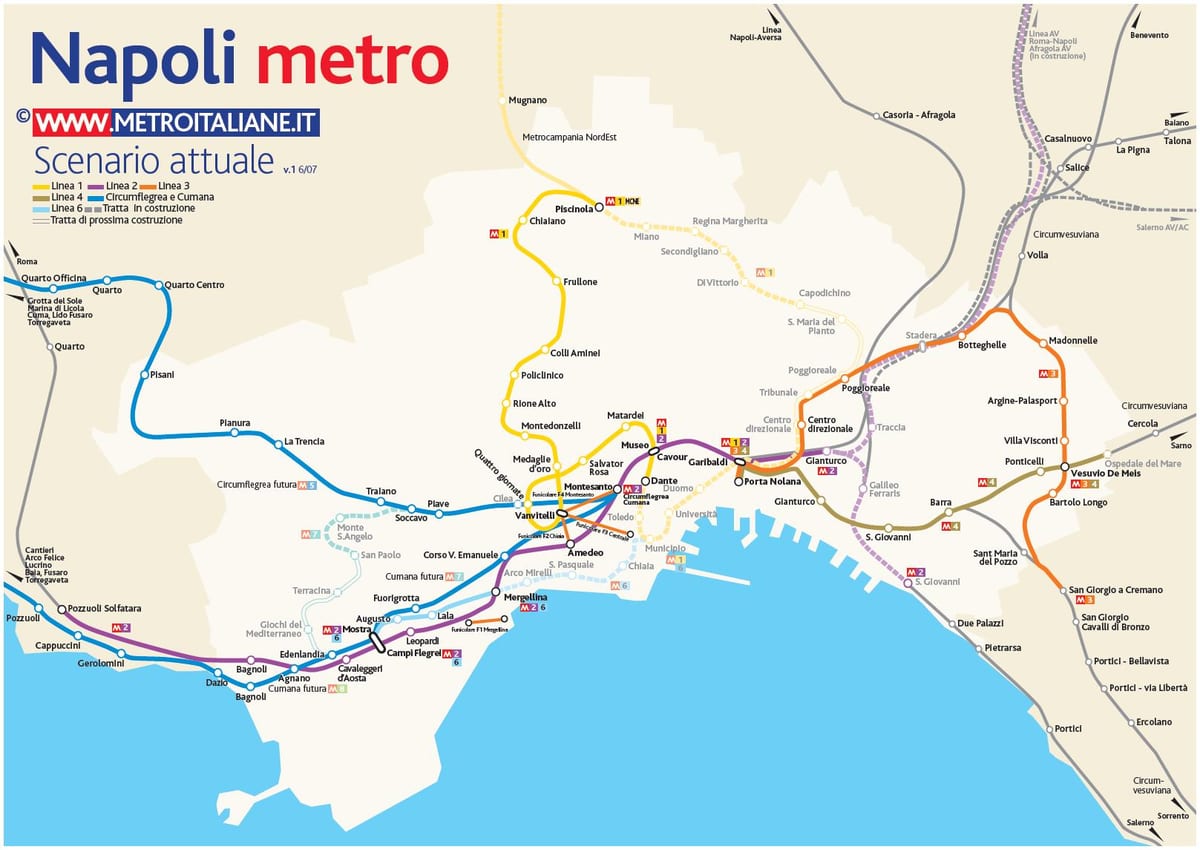 mapa napulju metro