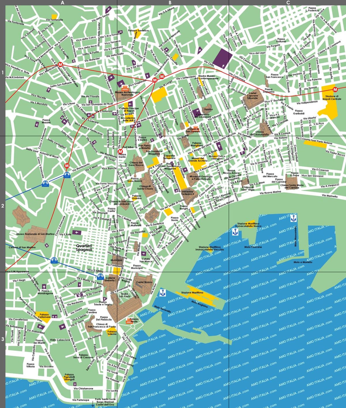 napoli turističke mapu