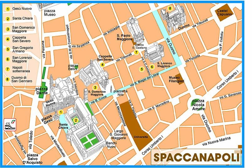 Mapa spaccanapoli napulju